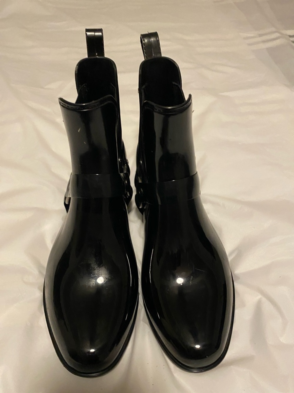 Lauren Ralph Lauren Glossy Black Women's Chelsea Rain Booties